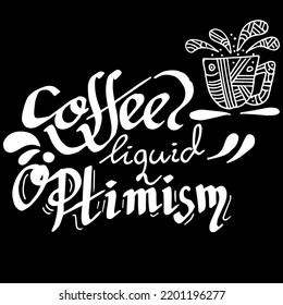 Optimización del líquido de café, vectores de doodle de citas