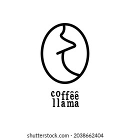 Coffee llama logo concept for coffee shop business