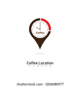 Coffee Location Logo Design Cafe Drink