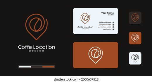 Coffee location logo design template