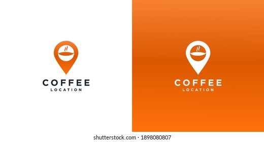 coffee location logo design vector