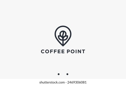 coffee location logo design vector silhouette illustration