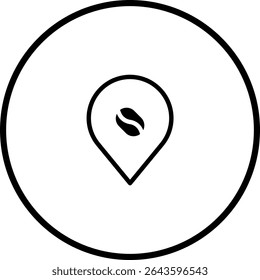 Coffee Locator: Minimalist design featuring a coffee bean icon in a location pin