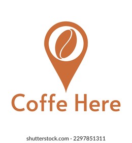 coffee logo with the addition of a location symbol to indicate that the place is a good coffee shop
