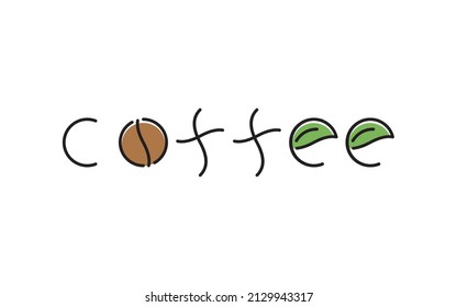 Coffee logo, badge, emblem on a white background. Vector color illustration. Isolated.