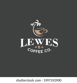 logotipo de café logotipo de playa