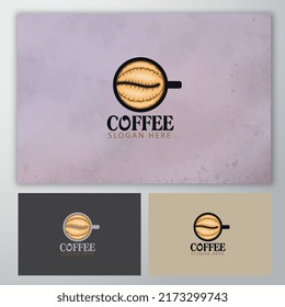Coffee logo black and yellow vector