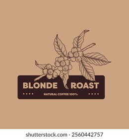 Coffee logo. Blonde roast. Vector, icon.