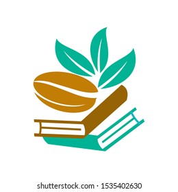 Coffee Logo Book Template Icon Illustration Design Isolated
