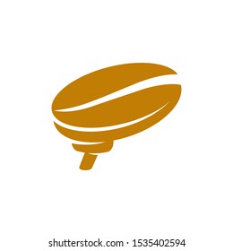 Coffee Logo Brain Template Icon Illustration Design Isolated