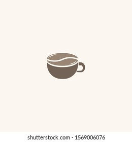 Coffee Logo Brown. Modern Icon Symbol Signs Monochrome Mono line Minimalism vector logo for coffee shop.