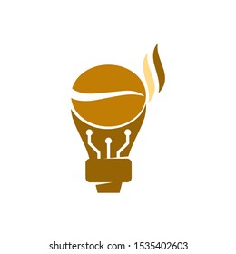 Coffee Logo Bulb Template Icon Illustration Design Isolated