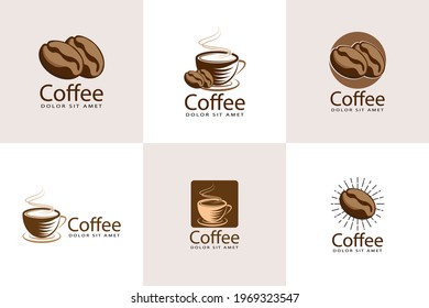 coffee logo bundle template design vector