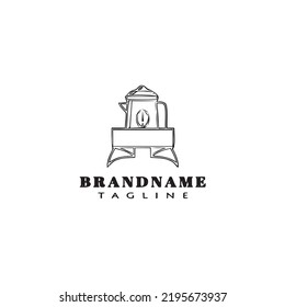 coffee logo cartoon icon design flat black modern isolated vector illustration