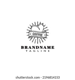 coffee logo cartoon icon design flat black modern isolated vector illustration