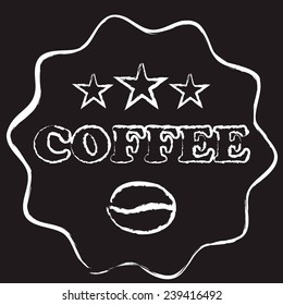 Coffee logo chalk hand drawn vector illustration