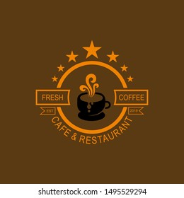 Coffee logo with circle, Espresso icon, Coffee mug logo