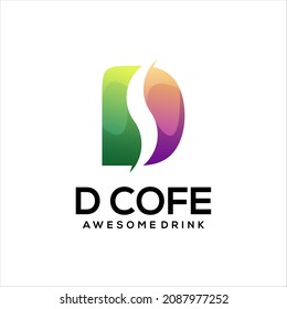 Coffee-Logo bunter Farbverlauf-Abstrakt