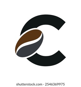 Coffee Logo combine with letter C vector template