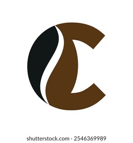 Logo de café combinado con la letra C Plantilla de Vector