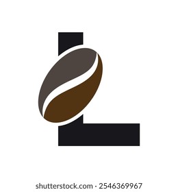 Coffee Logo combine with letter L vector template