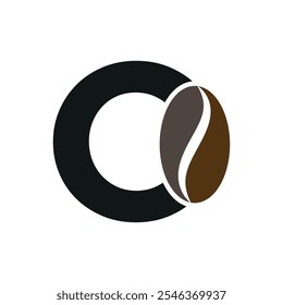 Coffee Logo combine with letter O vector template