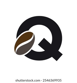 Coffee Logo combine with letter Q vector template