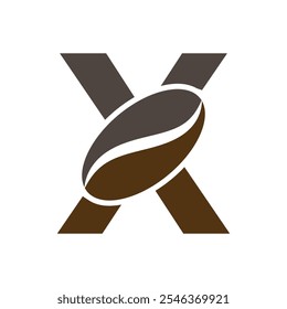 Coffee Logo combine with letter X vector template