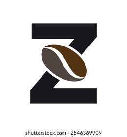 Coffee Logo combine with letter Z vector template