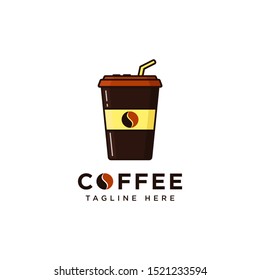 Coffee logo concept. Can be used as a logo or icon for application or websites. Ice coffee logo design