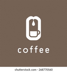 Coffee logo concept with coffee making scheme 