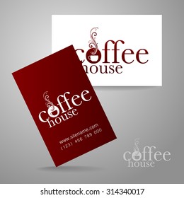 Coffee logo. Corporate identity design for coffee house, coffee shop, bar, etc. Template design business card.