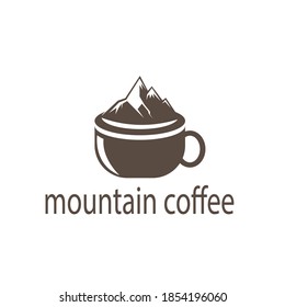 Coffee-Logo kreative Illustration Gebirgsdesign abstrakter Design-Vektorgrafik
