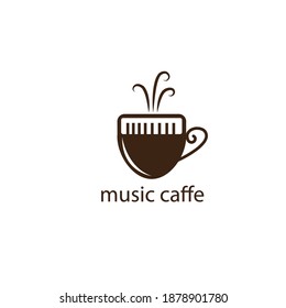 Coffee logo creative illustration music design vector
