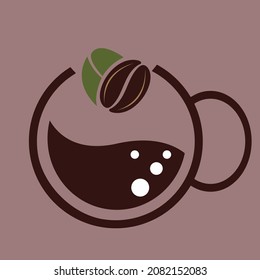 Coffee Logo With Cup abstract style