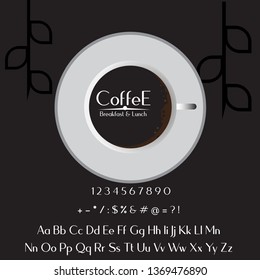 Coffee logo with a cup of coffee design