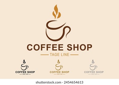 Coffee logo. coffee cup design. suitable for coffee shop logo, coffee product, cafe, and more. Simple design editable