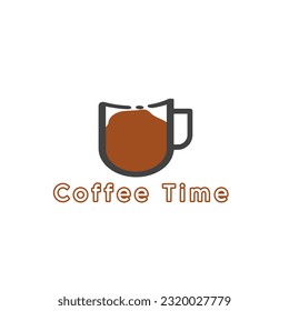 Coffee logo with cup, Coffee shop logo, food business template for branding design vector coffee.