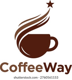 Coffee Logo. Coffee Cup Logo with Steam Minimal Cafe Brand Vector Design. coffee cup icon vector illustration. cup a coffee sign and symbol