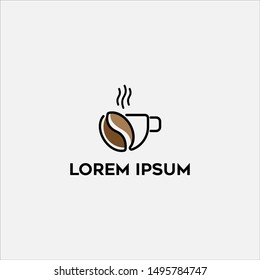 Coffee logo cup vector design template. Vector coffee shop labels