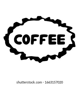 Coffee logo. Cute hand drawn bauble lettering. Isolated on white background. Vector stock illustration.