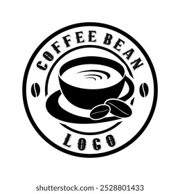 Kaffee-Logo mit köstlichen und duftenden Kaffeebohnen, geeignet als Logo für ein Café, Restaurant oder Kaffeeplantage verwendet werden und so weiter