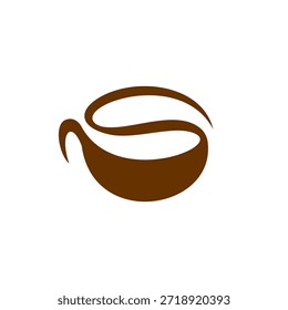 Projeto do logotipo do café. abstrato xícara café ícone marrom