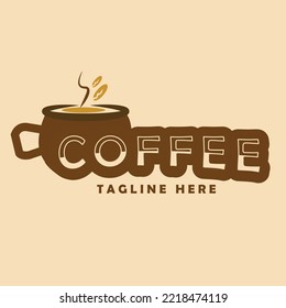 Coffee logo design coffee alphabet template letter design tea cup