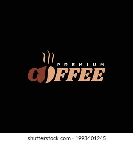 Coffee logo design with coffee bean concept and natural color theme
