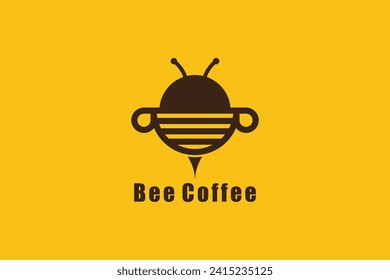 coffee logo design with bee logo concept modern