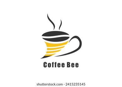 coffee logo design with bee logo concept modern