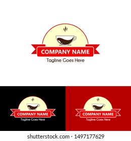 Coffee Logo Design with Black and White Background - Coffee Logo Concept - Simple Logo