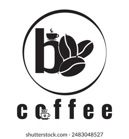 Kaffee-Logo-Design mit Schwarz-Weiß-Farbe