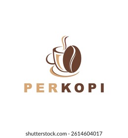 coffee logo design chocolate with modern cup vector